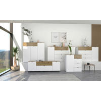 TÁLALÓSZEKRÉNY 136/99/41 cm  - fekete/Artisan tölgy, Modern, faalapú anyag/fém (136/99/41cm) - Voleo