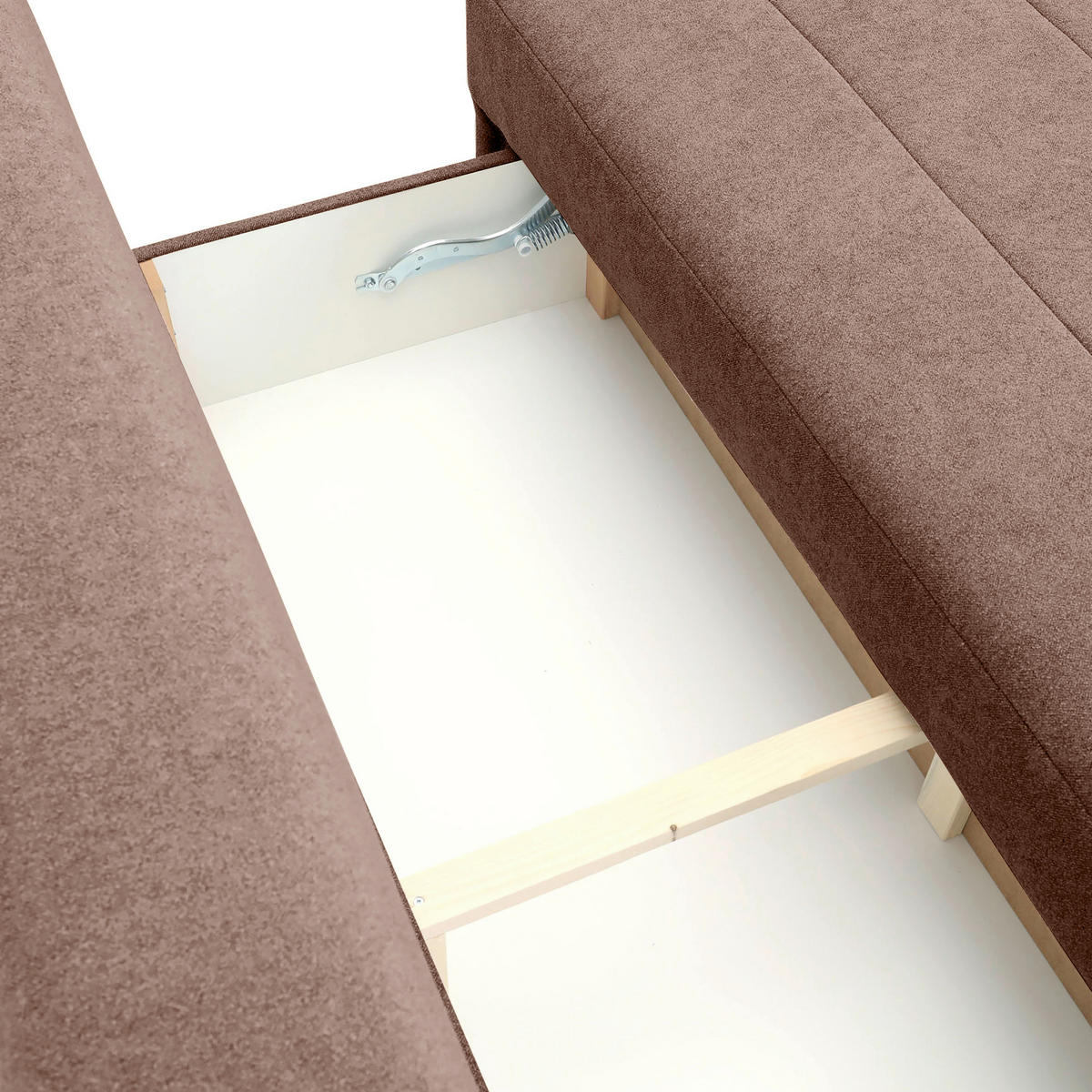 SCHLAFSOFA in Flachgewebe Hellbraun  - Hellbraun/Schwarz, KONVENTIONELL, Textil/Metall (197/75/100cm) - Carryhome