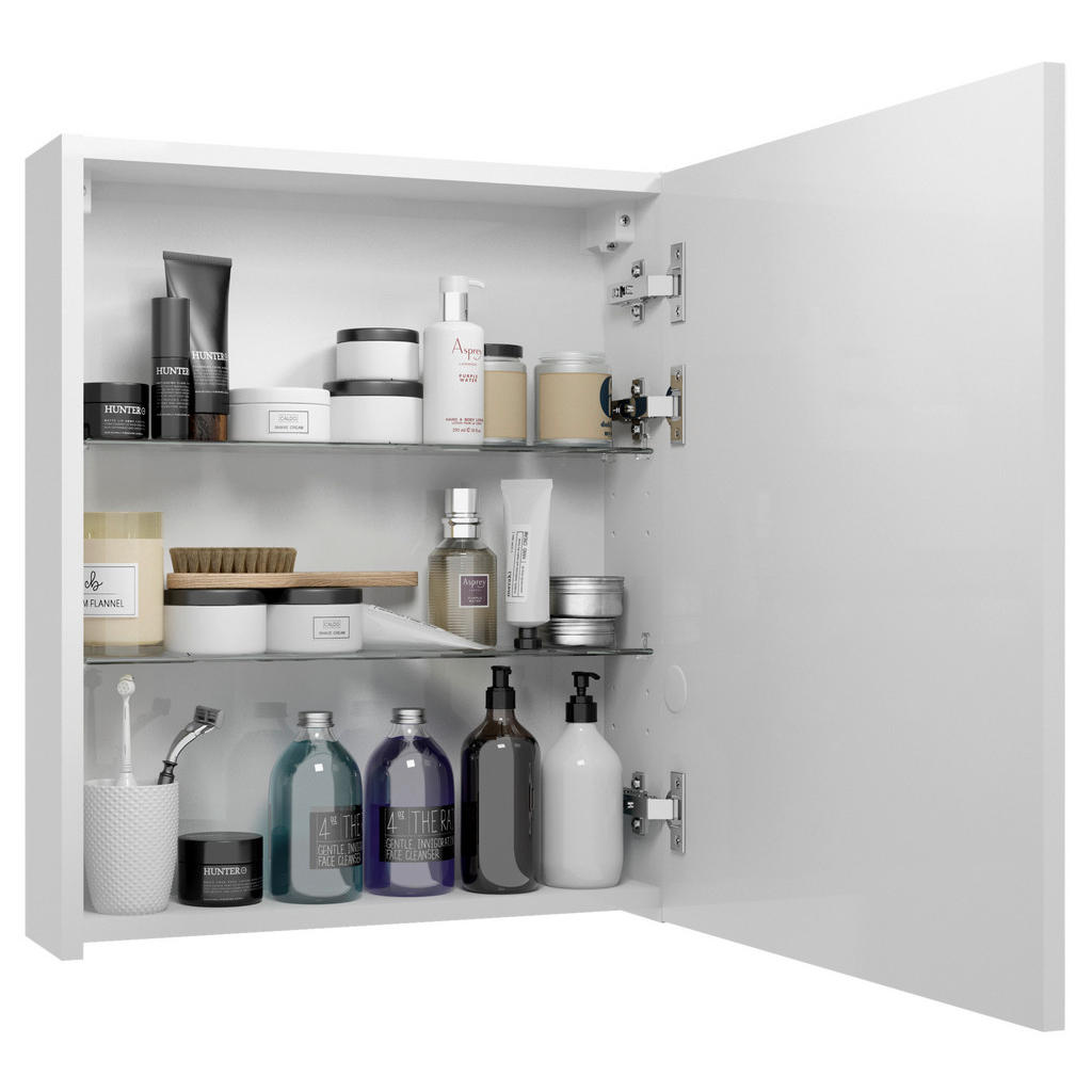 Thumbnail - Mid.you Spiegelschrank, Weiß, Holzwerkstoff, 2 Fächer, 55x60x15 cm, Soft-Close-System, Badezimmer, Badezimmerspiegel, Sp...
