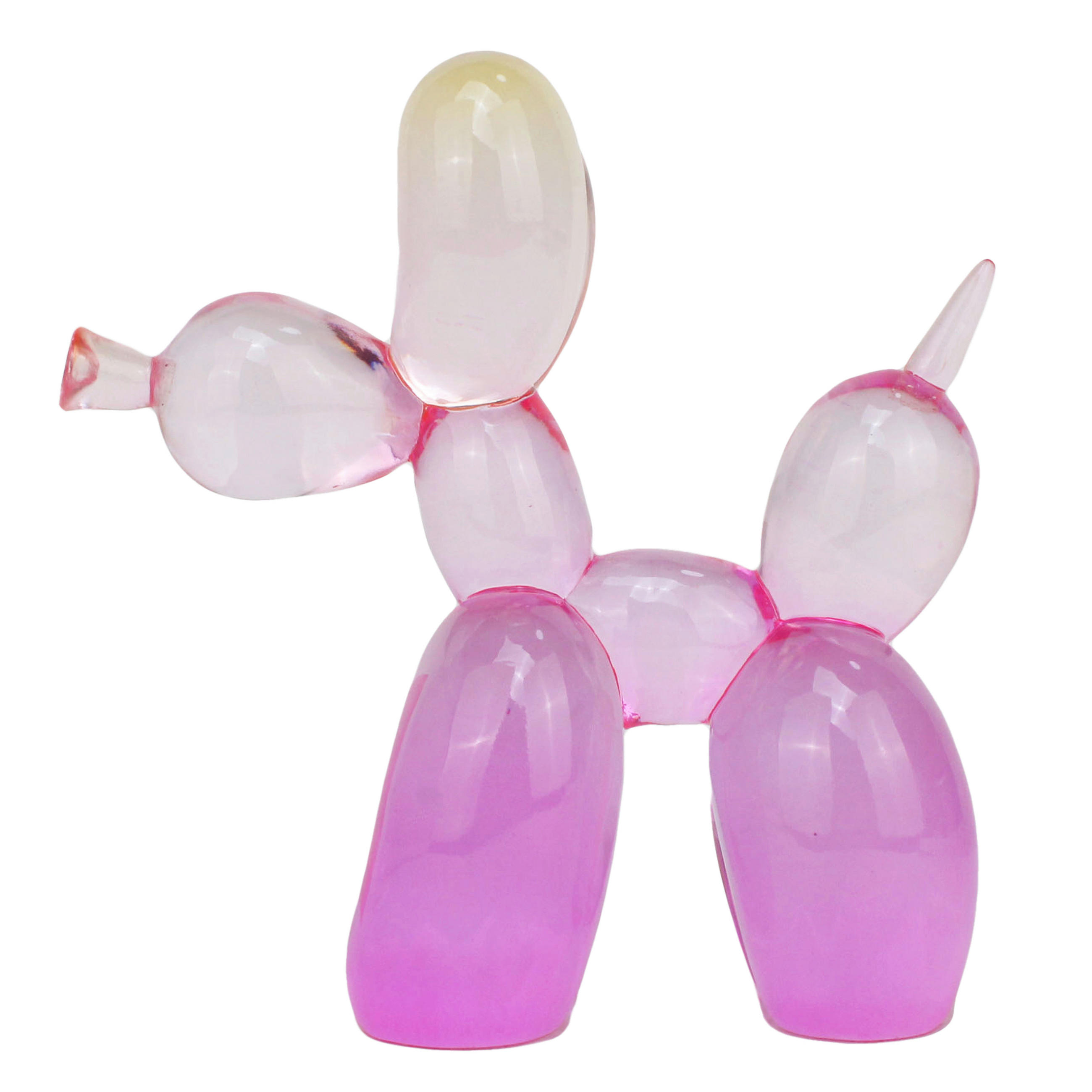 Ambia Home Dekohund Klar, Pink 8.5x18.5x17.5 cm