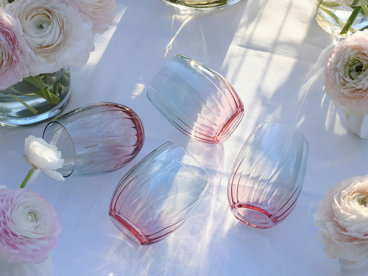 LONGDRINKGLAS Swirly Spring 4-teilig  - Multicolor, Basics, Glas (7,5/10,5cm) - Creatable
