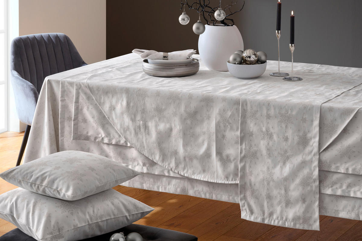 OBRUS, 30/50 cm, strieborná - strieborná, Trend, textil (30/50cm) - Novel