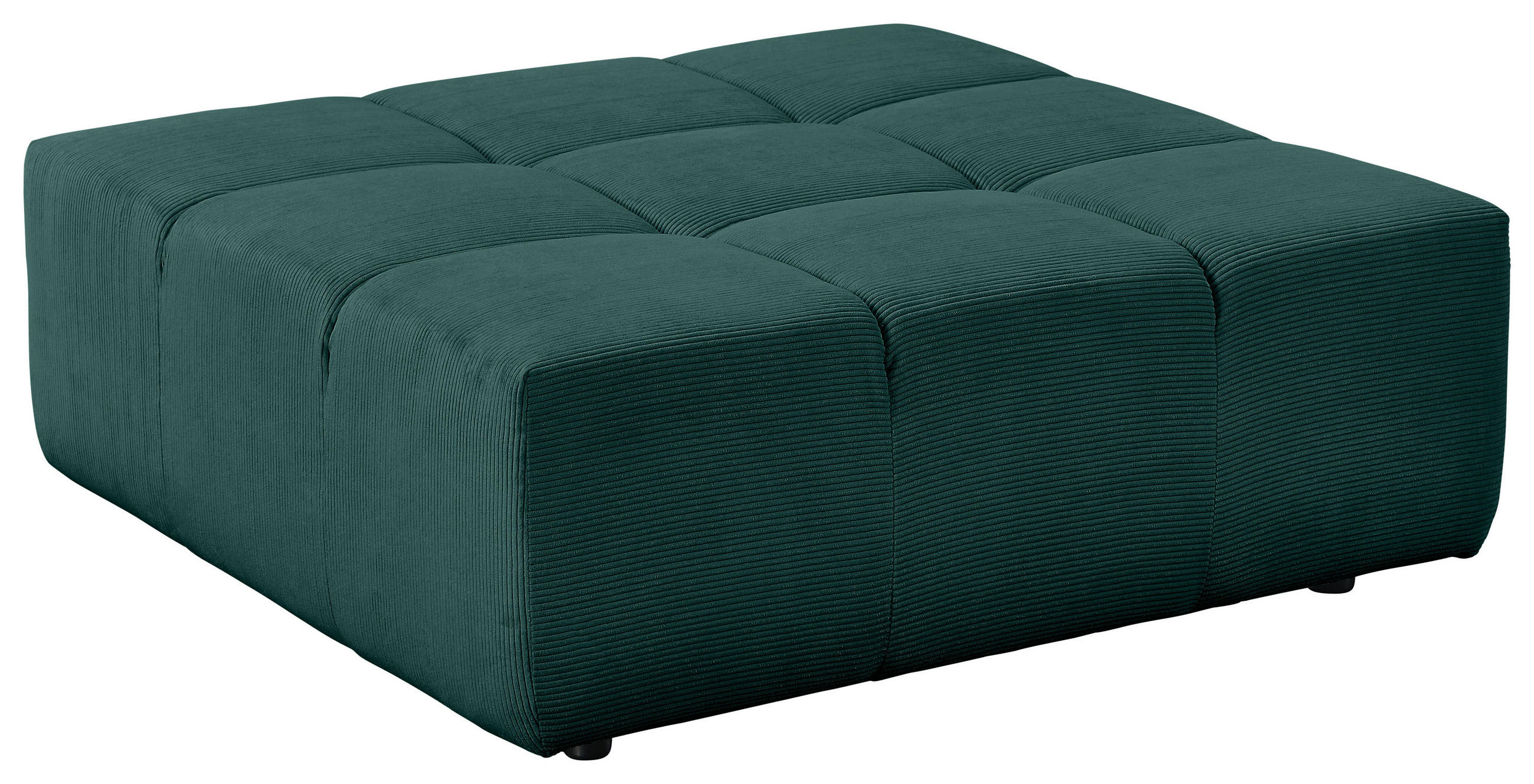 HOCKER Textil Dunkelgrün  - Dunkelgrün/Schwarz, Design, Kunststoff/Textil (107/39/107cm) - Hom`in