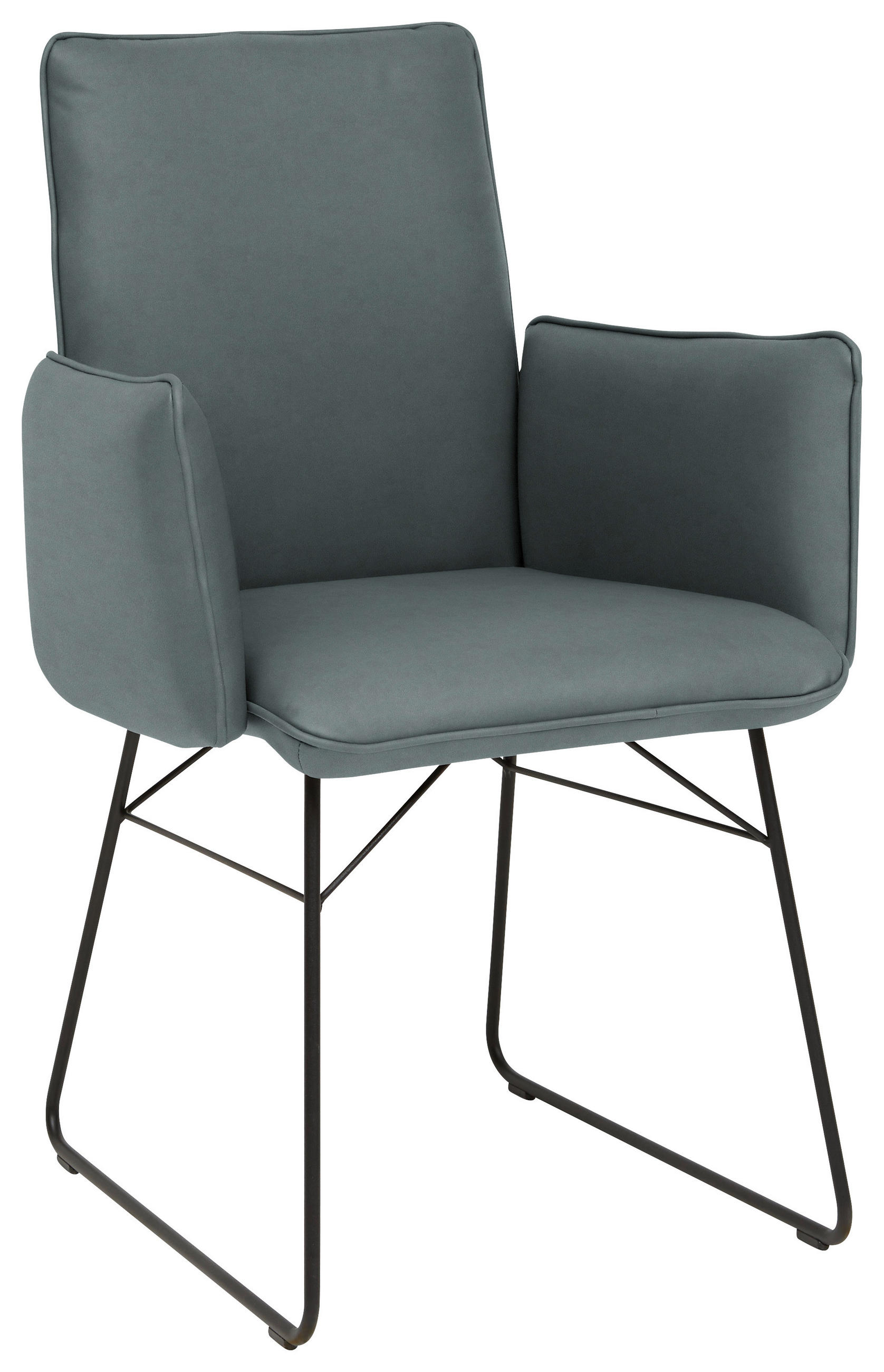 ARMLEHNSTUHL  in Stahl Mikrofaser  - Graublau/Schwarz, Design, Textil/Metall (61/91/60cm) - Dieter Knoll