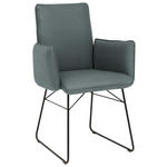ARMLEHNSTUHL  in Stahl Mikrofaser  - Graublau/Schwarz, Design, Textil/Metall (61/91/60cm) - Dieter Knoll