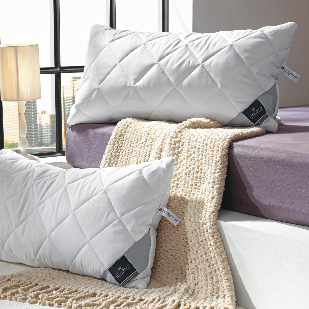 PROŠIVENI JASTUK  60/80 cm       - bela, Konvencionalno, tekstil (60/80cm) - Billerbeck