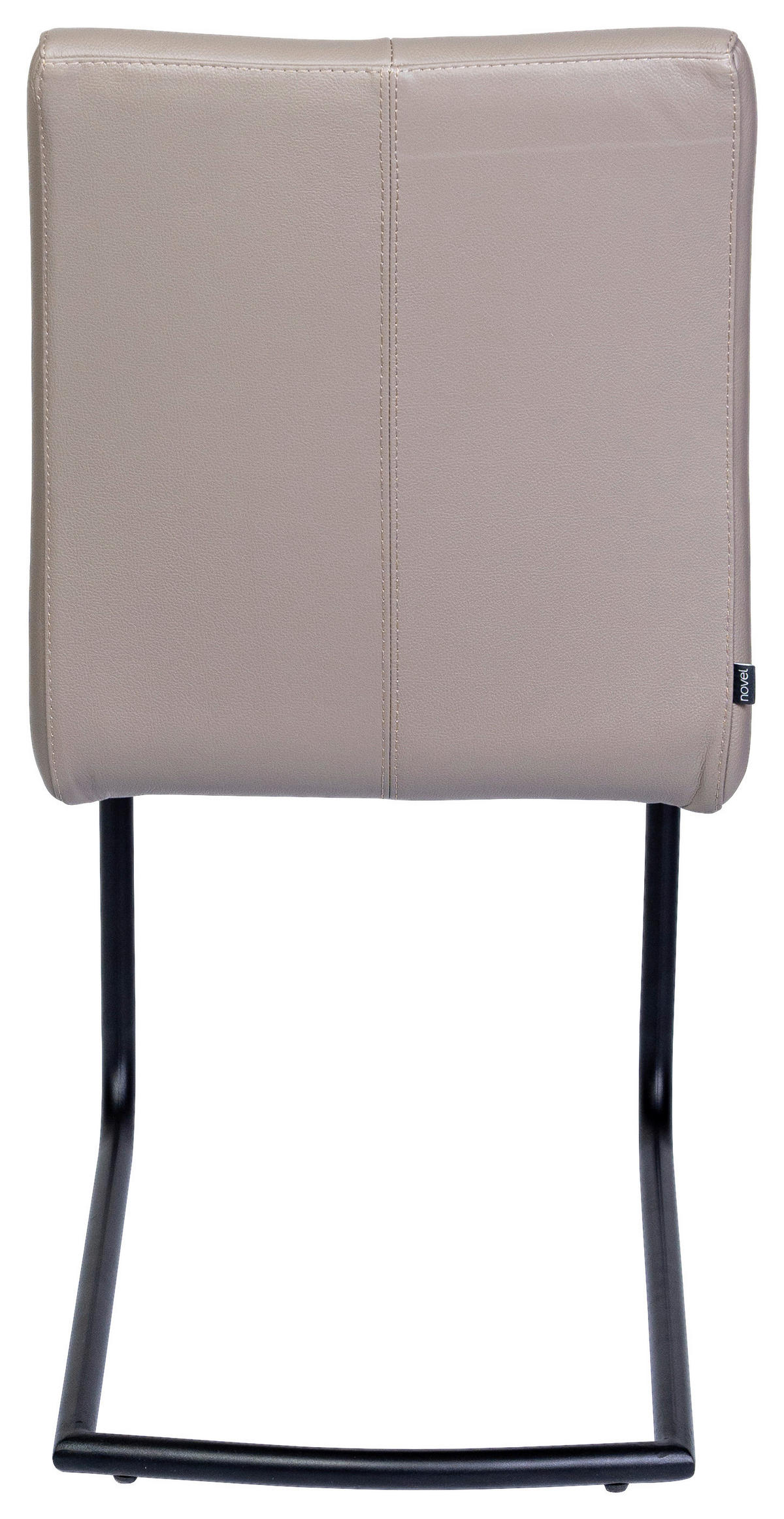 SCHWINGSTUHL    Echtleder  - Taupe/Schwarz, MODERN, Leder/Metall (49/74/61cm) - Novel