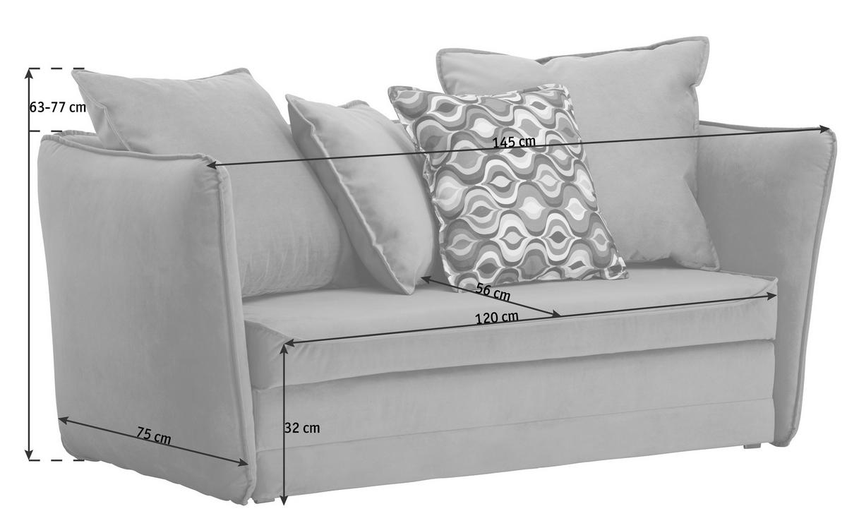 JUGEND- UND KINDERSOFA Mikrofaser Blau, Grün  - Blau/Schwarz, Design, Kunststoff/Textil (145/63-77/75cm) - Livetastic