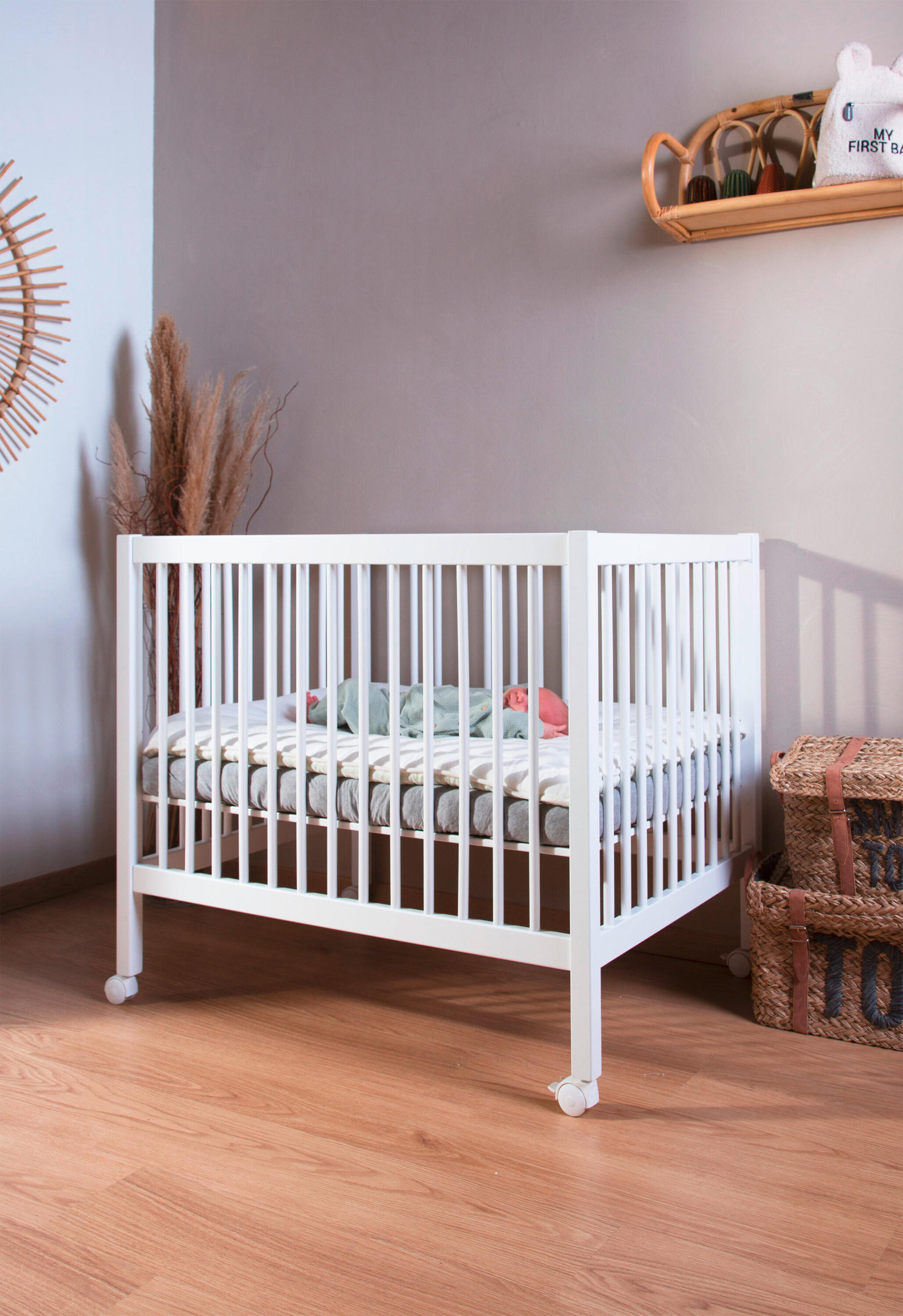 LAUFGITTER Playpen 97 2023 98/78/82 cm  - Weiß, KONVENTIONELL, Holz/Kunststoff (98/78/82cm) - Childhome
