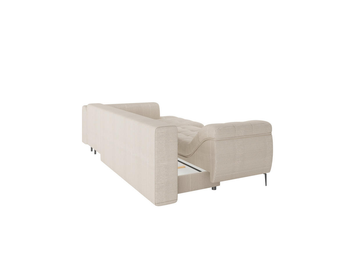 ECKSOFA Creme  - Creme/Schwarz, Design, Textil (177/276cm) - MID.YOU