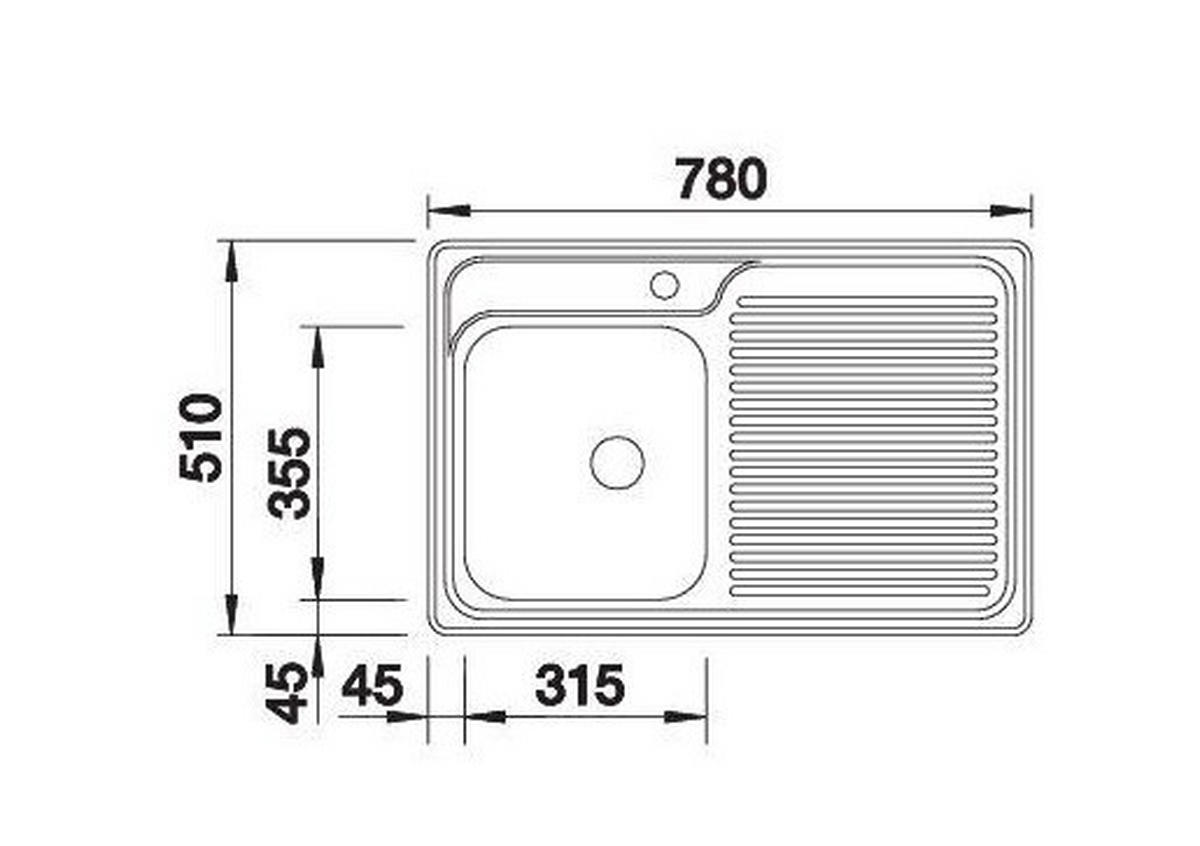 SPÜLE 511125  - Edelstahlfarben, Basics, Metall (78/17,5/51cm) - Blanco