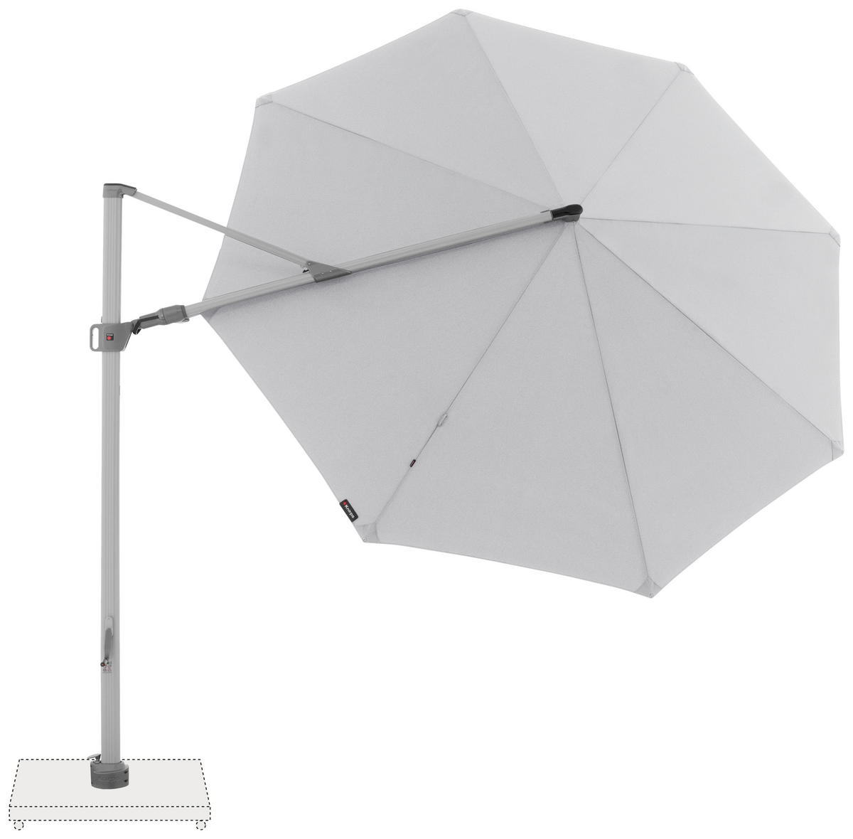 AMPELSCHIRM 340 cm Hellgrau  - Silberfarben/Hellgrau, Basics, Textil/Metall (340/340cm) - KNIRPS