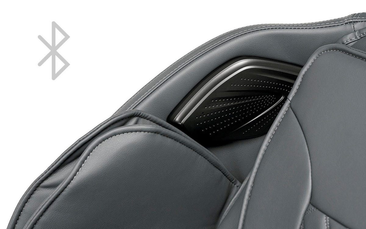 MASSAGESESSEL  mit Schwarz integrierte Lautsprecher, Relaxfunktion, Liegefunktion, Sitzheizung, Netzbetrieb, Massagefunktion, Herz-Waage-Funktion, abwischbar, ausziehbare Fußstütze, Bluetooth-Lautsprecher, Rückenlehne in S-Form  - Schwarz, Basics, Kunststoff/Textil (76/113/155-175cm) - iRest