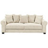 SCHLAFSOFA Cord Creme  - Creme/Schwarz, KONVENTIONELL, Kunststoff/Textil (250/95/125cm) - Hom`in