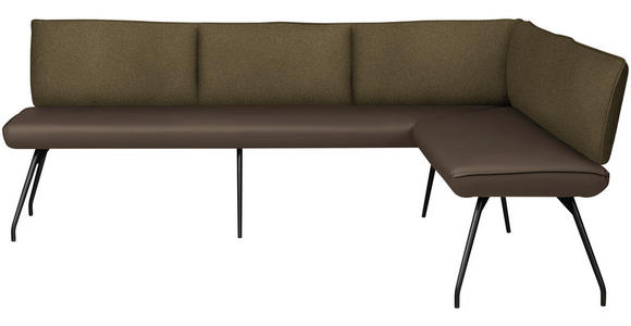ECKBANK 225/165 cm  in Braun  - Schwarz/Braun, Design, Textil/Metall (225/165cm) - Moderano