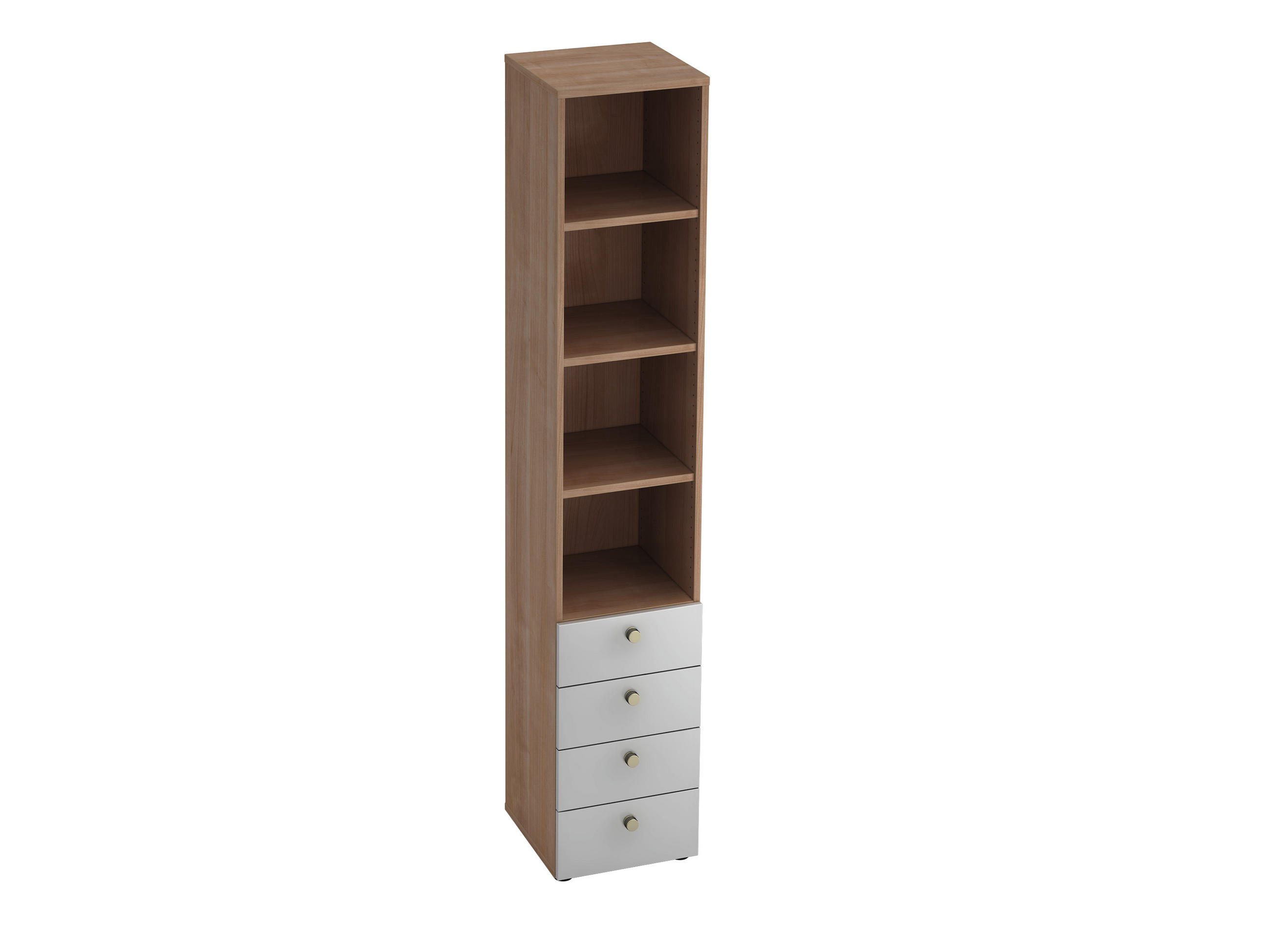 REGAL Silberfarben, Nussbaumfarben  - Silberfarben/Nussbaumfarben, KONVENTIONELL, Holzwerkstoff/Metall (40/215,6/42cm) - Venda
