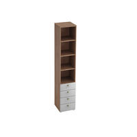REGAL  40/215,6/42 cm Silberfarben, Nussbaumfarben  - Silberfarben/Nussbaumfarben, KONVENTIONELL, Holzwerkstoff/Metall (40/215,6/42cm) - Venda