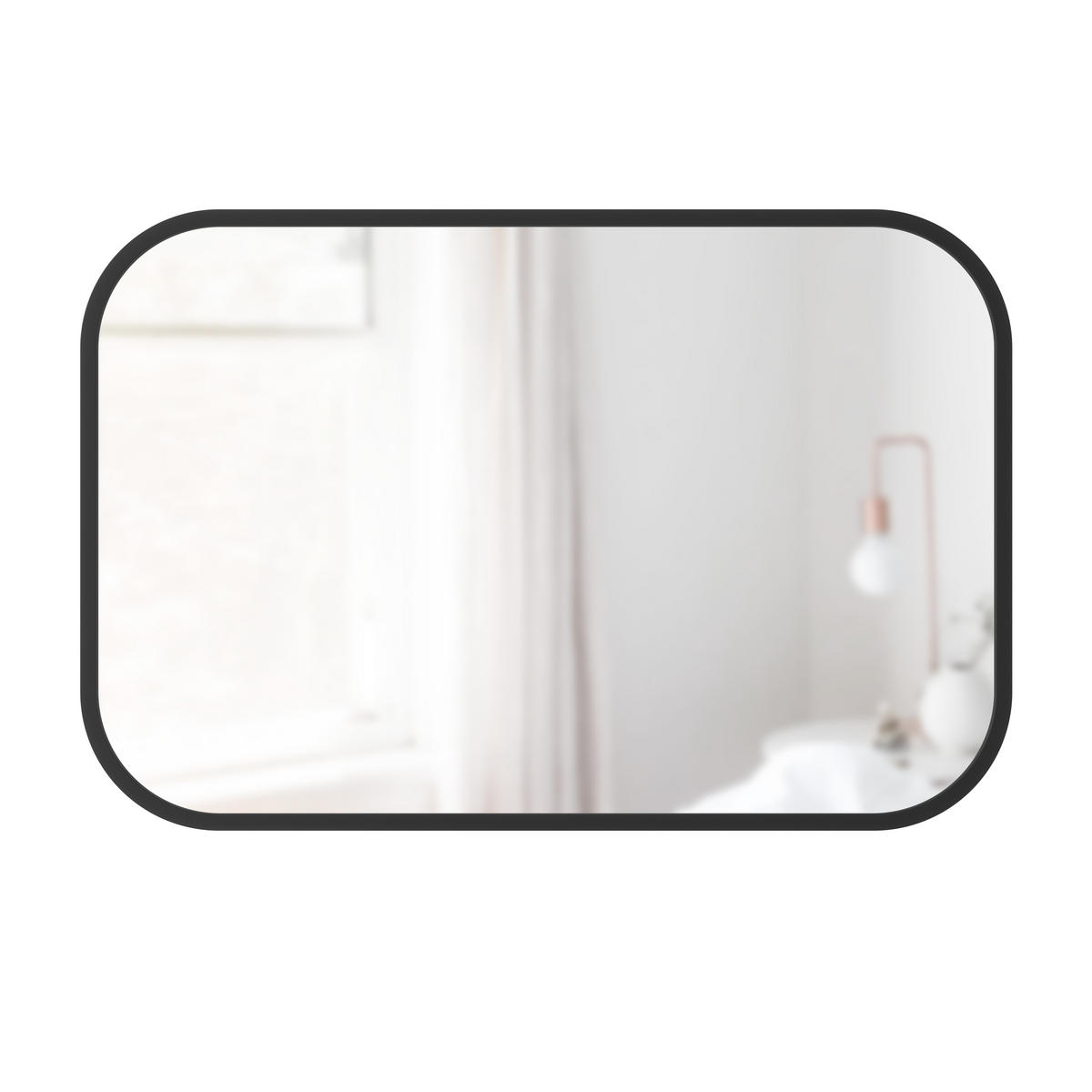 WANDSPIEGEL 92/61/3 cm    in  - Schwarz, KONVENTIONELL, Glas/Kunststoff (92/61/3cm) - Umbra