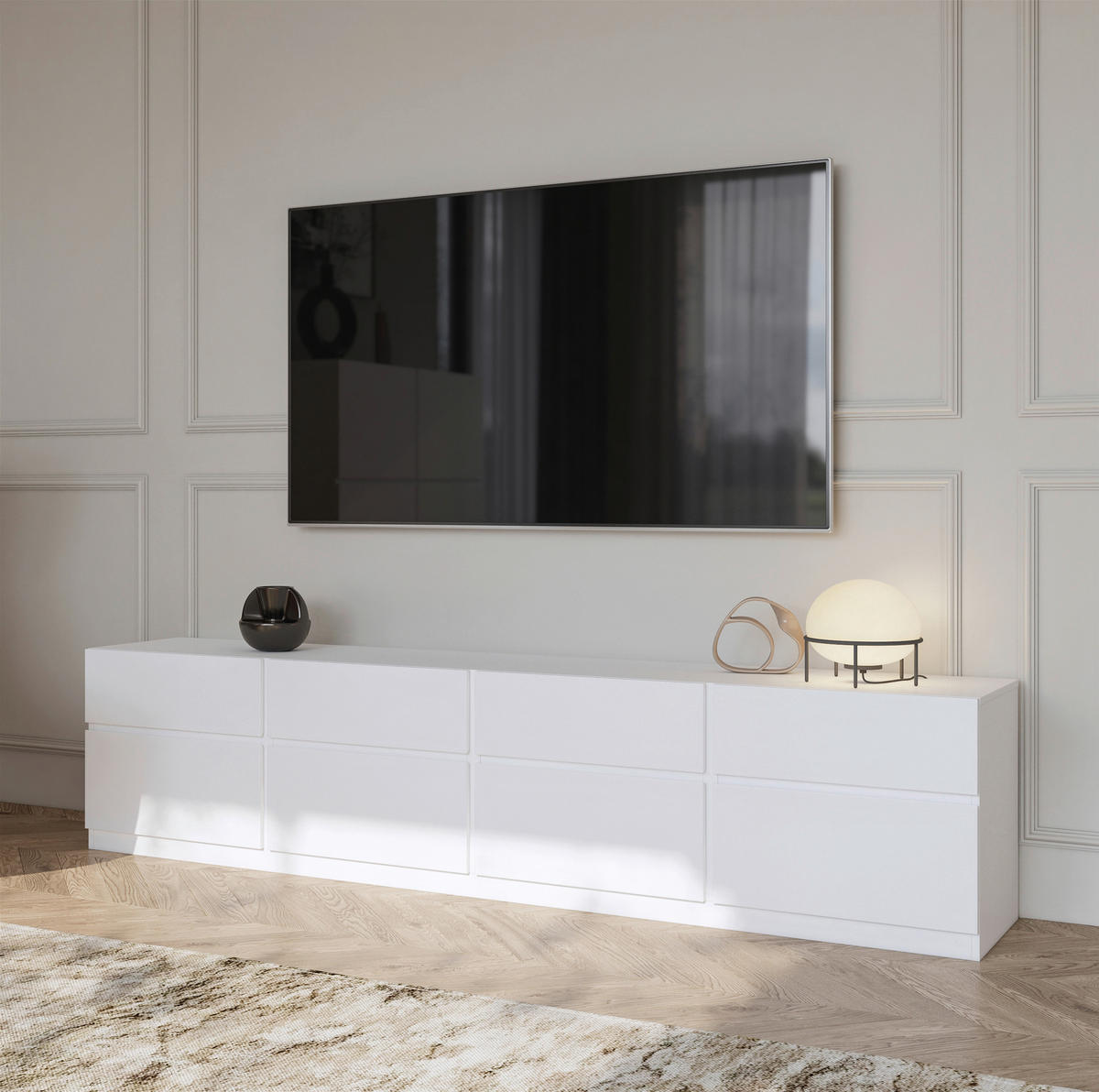 LOWBOARD Bern  in 225/52,5/40 cm  - Weiß, Design, Holzwerkstoff (225/52,5/40cm) - MID.YOU