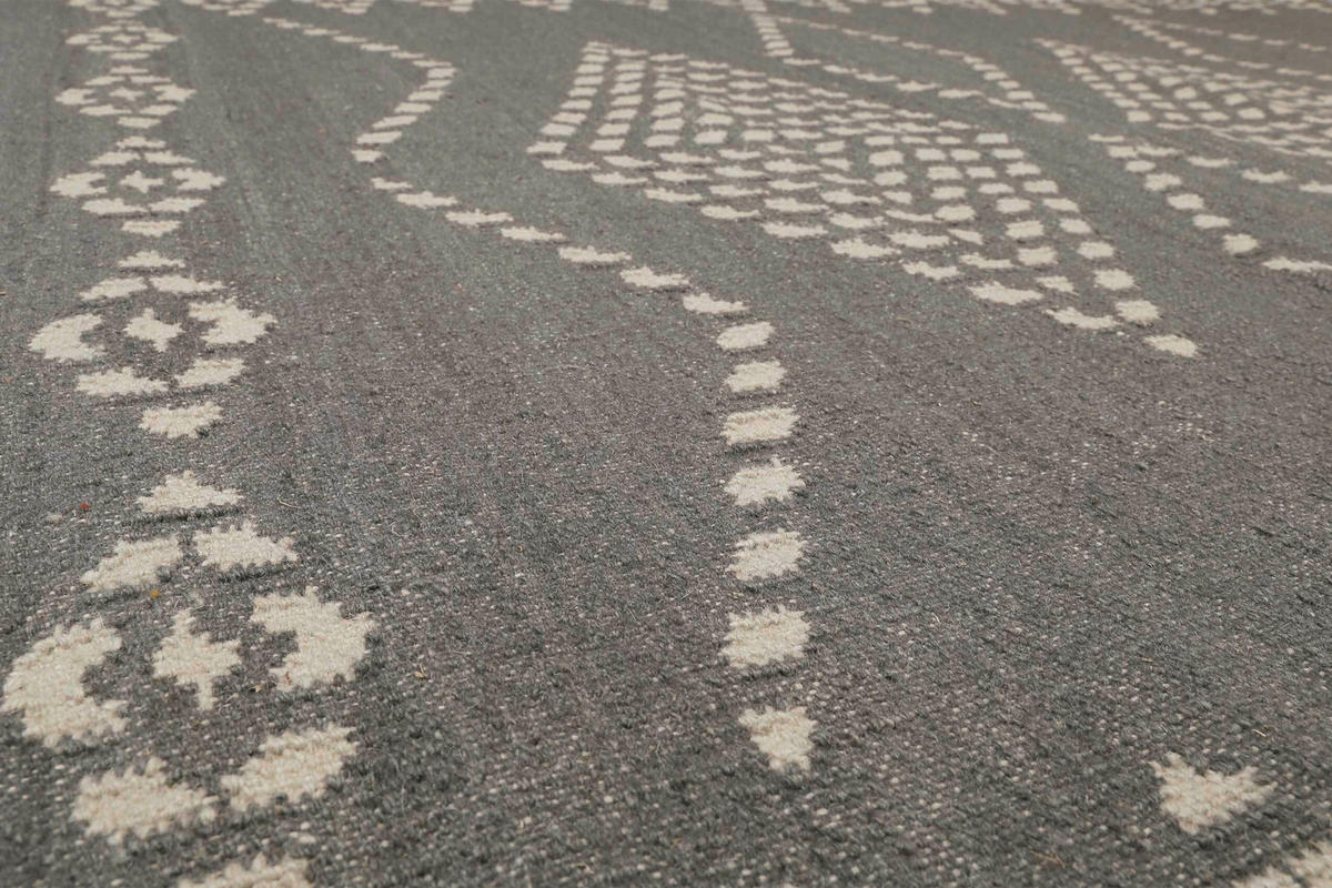 HANDWEBTEPPICH 200/290 cm Belmont Dunkelgrau, Beige rechteckig  - Dunkelgrau/Beige, Design, Textil (200/290cm)