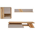 WOHNWAND  in Eichefarben, Hellbraun  304/190/54 cm  - Hellbraun/Edelstahlfarben, Natur, Glas/Holz (304/190/54cm) - Valnatura