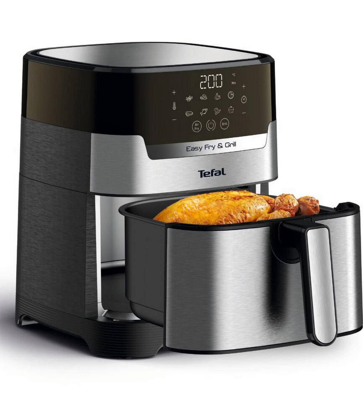 HEIßLUFTFRITTEUSE Easy Fry & Grill Precision 4.2 L  - Edelstahlfarben/Schwarz, Basics, Kunststoff/Metall (39,8/31,4/37,0cm) - Tefal