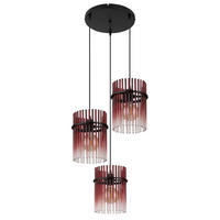 HÄNGELEUCHTE GORLEY 47/140 cm   - Klar/Brombeere, Basics, Glas/Kunststoff (47/140cm) - Globo