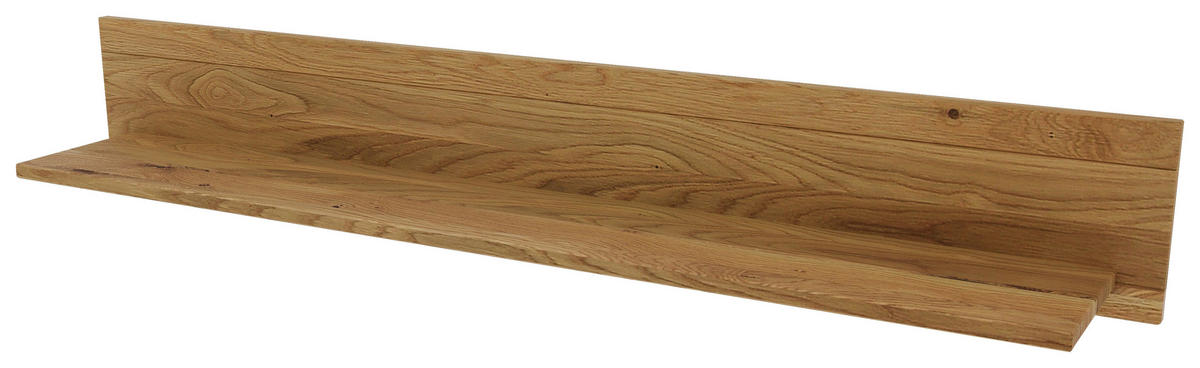 WANDBOARD Holz Eiche massiv Eichefarben  - Eichefarben, Natur, Holz (150/22/24cm) - Linea Natura
