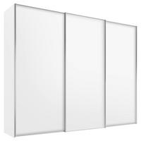 SCHWEBETÜRENSCHRANK in Weiss  - Weiss/Alufarben, Design, Holzwerkstoff/Metall (298/240/68cm) - Moderano