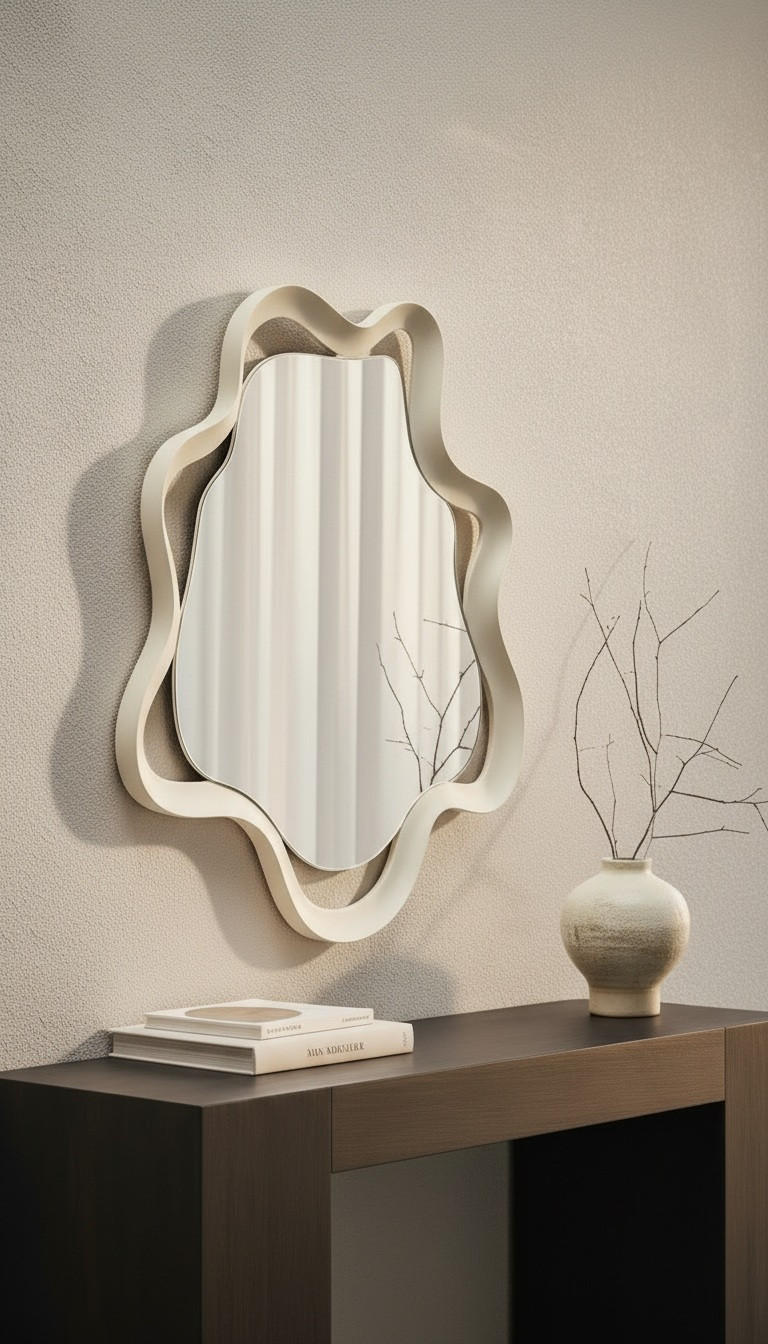 WANDSPIEGEL 80/80/3 cm  - Weiß Hochglanz/Weiß, Design, Glas/Holzwerkstoff (80/80/3cm) - Novel