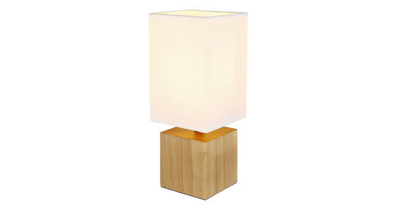 TISCHLEUCHTE 12/12/30 cm - Schwarz/Weiß, Natur, Holz/Kunststoff (12/12/30cm) - Novel