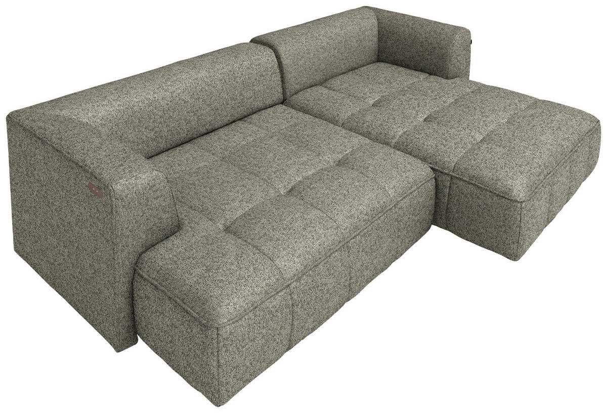 ECKSOFA Webstoff Beige  - Beige/Schwarz, Design, Kunststoff/Textil (188/288cm) - Welnova
