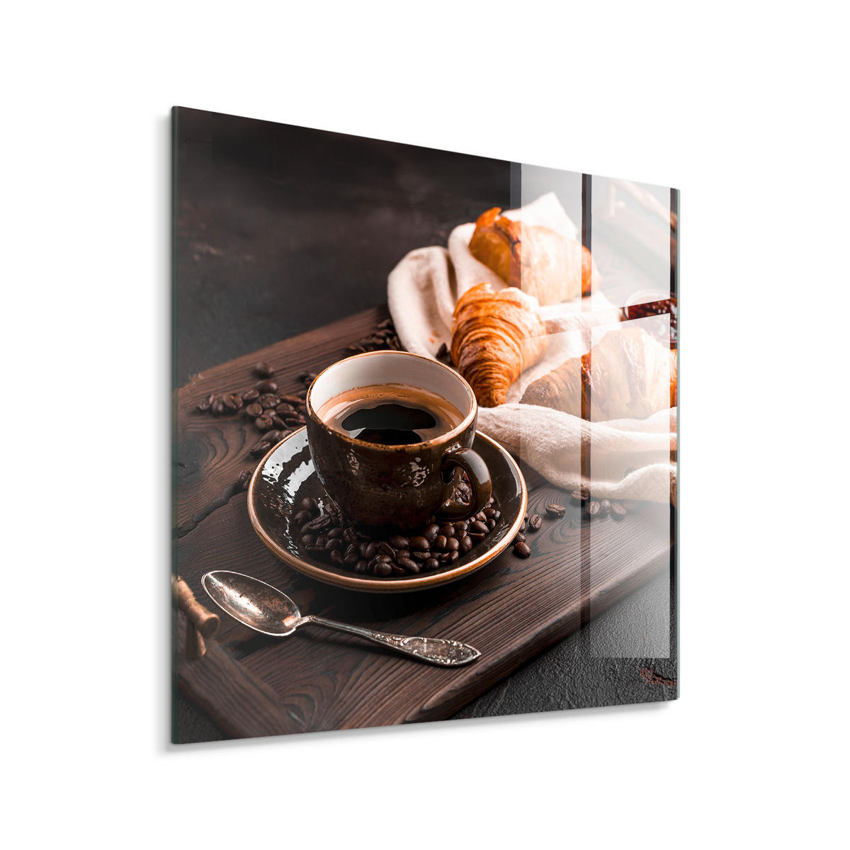 SLIKA NA STAKLU  30/30 cm   - tamnozelena/crna, Osnovno, papir/staklo (30/30cm) - Monee