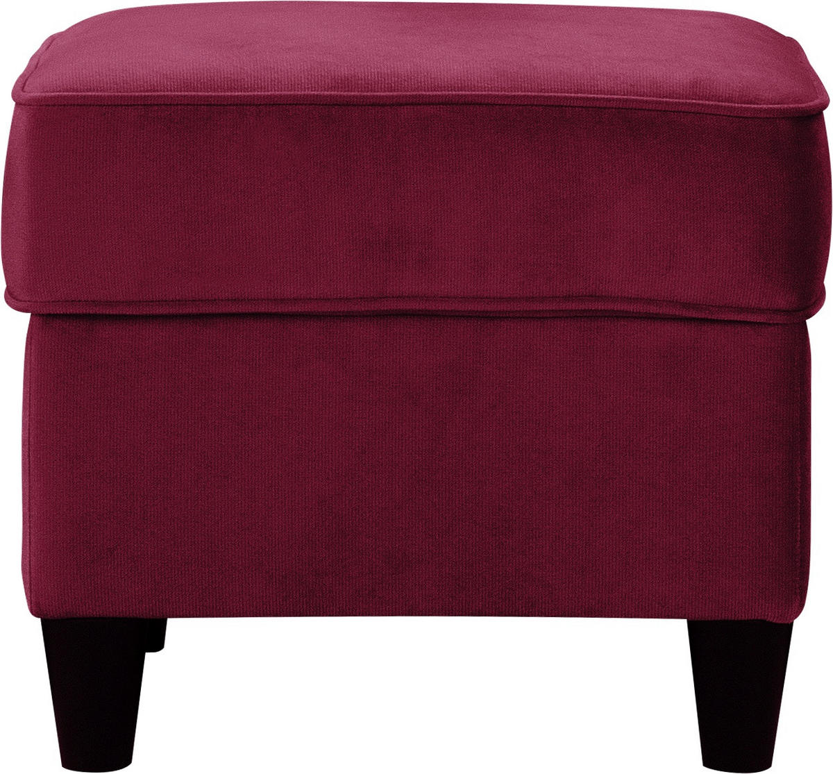 HOCKER in Textil Bordeaux  - Bordeaux/Schwarz, Design, Holz/Textil (52/45/52cm) - MID.YOU