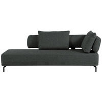 RÉCAMIERE in Flachgewebe Dunkelgrau  - Dunkelgrau/Schwarz, Design, Textil/Metall (227/89/101cm) - Dieter Knoll