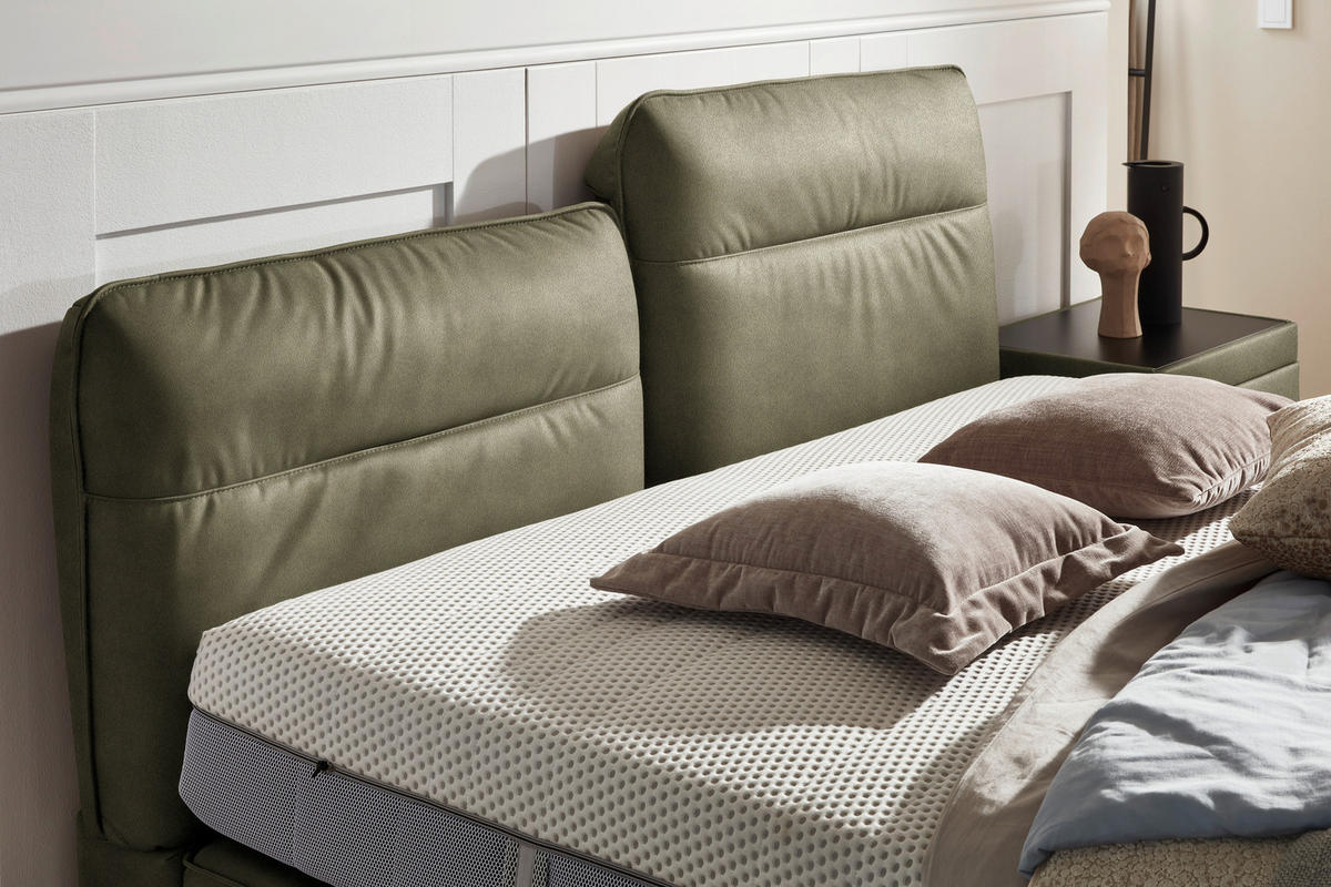 BOXSPRINGBETT 160/200 cm  in Grün  - Schwarz/Grün, Design, Textil/Metall (160/200cm) - Johann Jakob