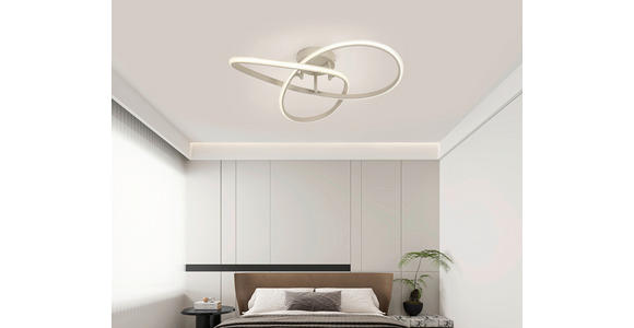 LED-DECKENLEUCHTE 55/55/15 cm - Sandfarben/Chromfarben, Design, Kunststoff/Metall (55/55/15cm) - Novel