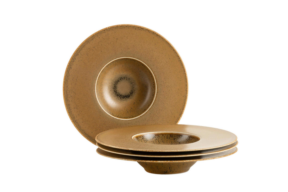 TELLERSET 4-teilig  - Cognac, Basics, Keramik (25cm) - Mäser