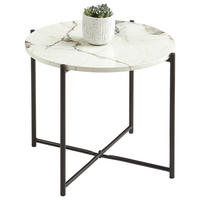 MASĂ AUXILIARĂ in metal, material pe bază de lemn 51/51/40 cm  - alb/negru, Trend, metal/material pe bază de lemn (51/51/40cm) - MID.YOU