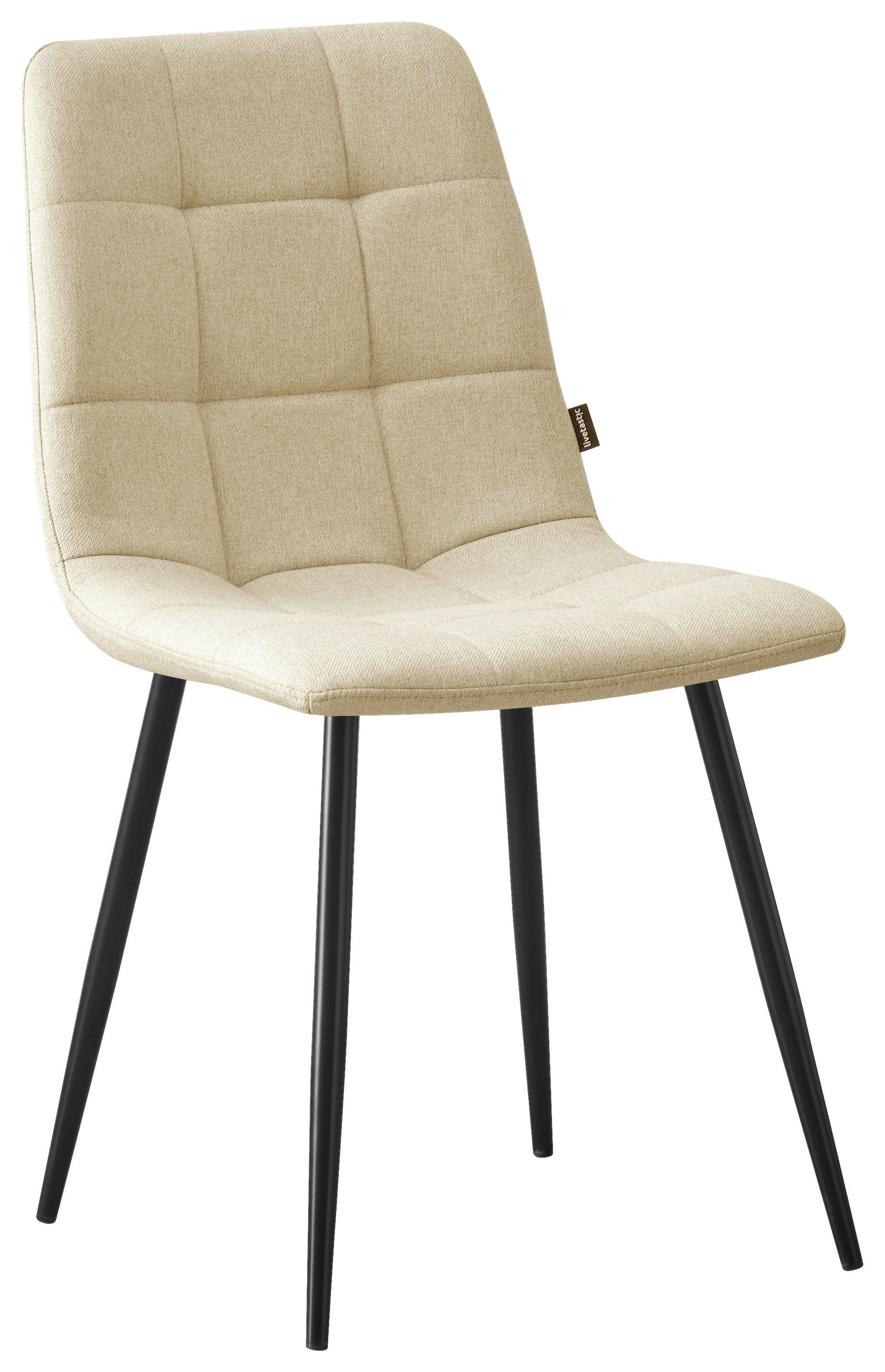 STUHL  in Eisen Webstoff Holz, Metall, Textil  - Beige/Schwarz, MODERN, Holz/Textil (45/86/55cm) - Livetastic