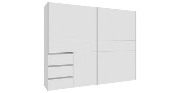 SCHWEBETÜRENSCHRANK  in Weiß  - Alufarben/Weiß, KONVENTIONELL, Holzwerkstoff/Metall (250/200/61cm) - Carryhome