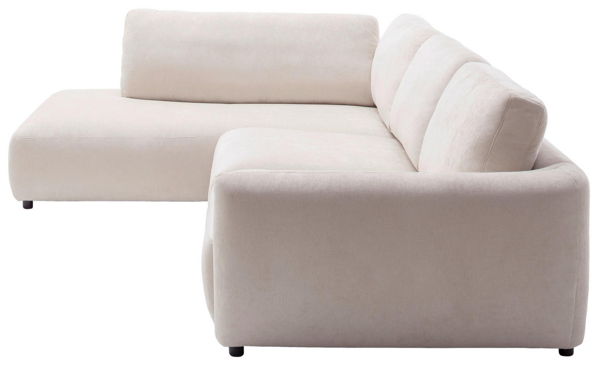 ECKSOFA  in Chenille Naturfarben  224/307 cm  - Schwarz/Naturfarben, KONVENTIONELL, Kunststoff/Textil (224/307cm) - Hom`in