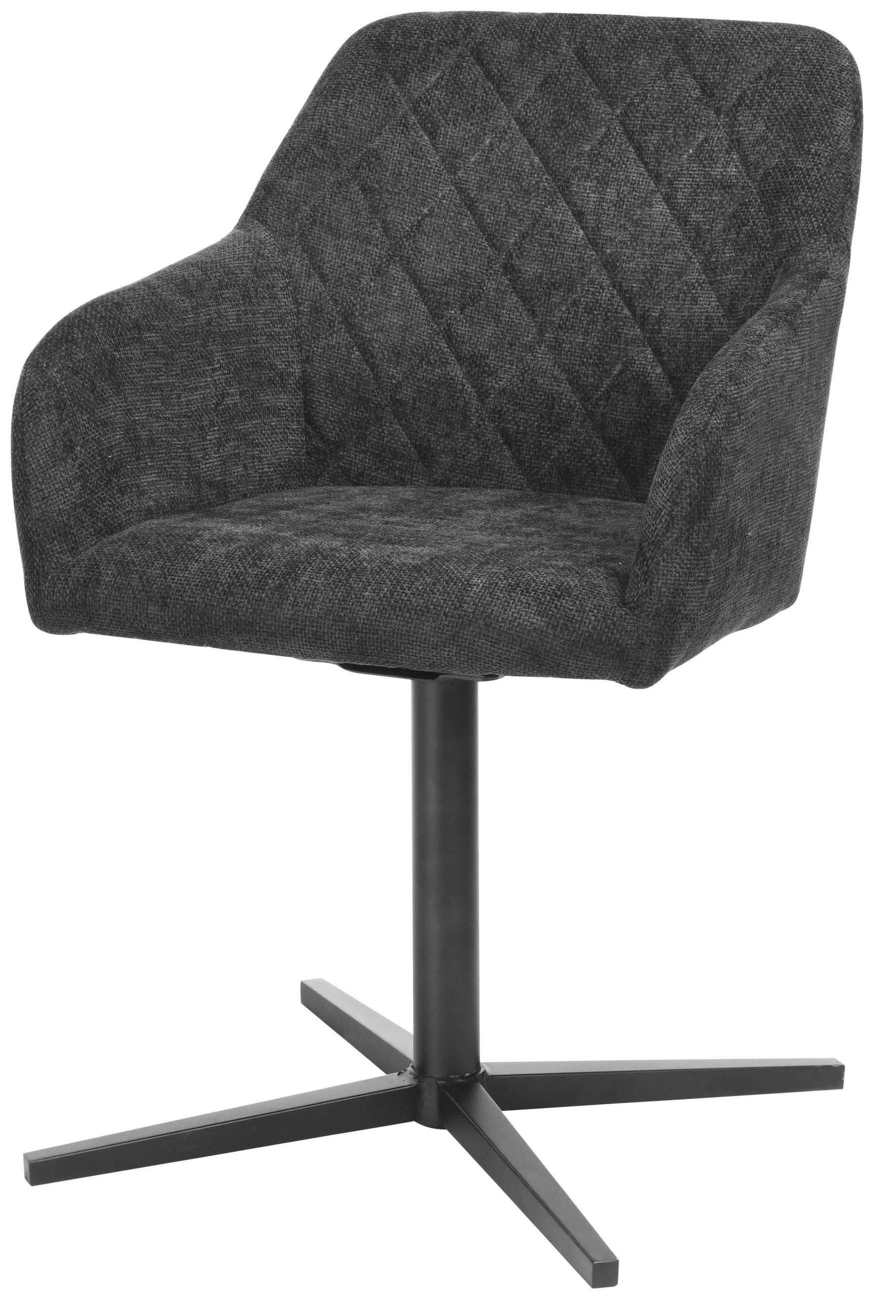 ARMLEHNSTUHL  in Eisen Leinenoptik  - Schwarz, MODERN, Holz/Textil (54/84/61cm) - Livetastic