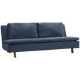 SCHLAFSOFA Flachgewebe Dunkelblau  - Eichefarben/Dunkelblau, KONVENTIONELL, Holz/Textil (205/85/98cm) - Carryhome