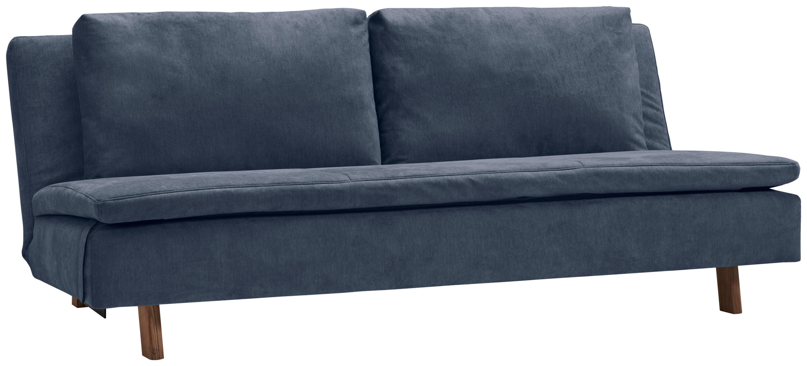SCHLAFSOFA Flachgewebe Dunkelblau  - Eichefarben/Dunkelblau, KONVENTIONELL, Holz/Textil (205/85/98cm) - Carryhome