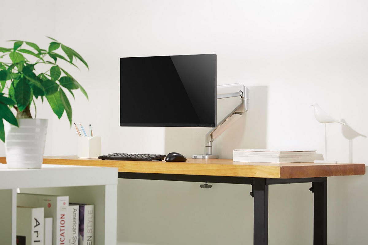 MONITOR-HALTERUNG Metall, Kunststoff Grau, Weiß  - Weiß/Grau, Design, Kunststoff/Metall (56/69,5/11,7cm) - Boxxx
