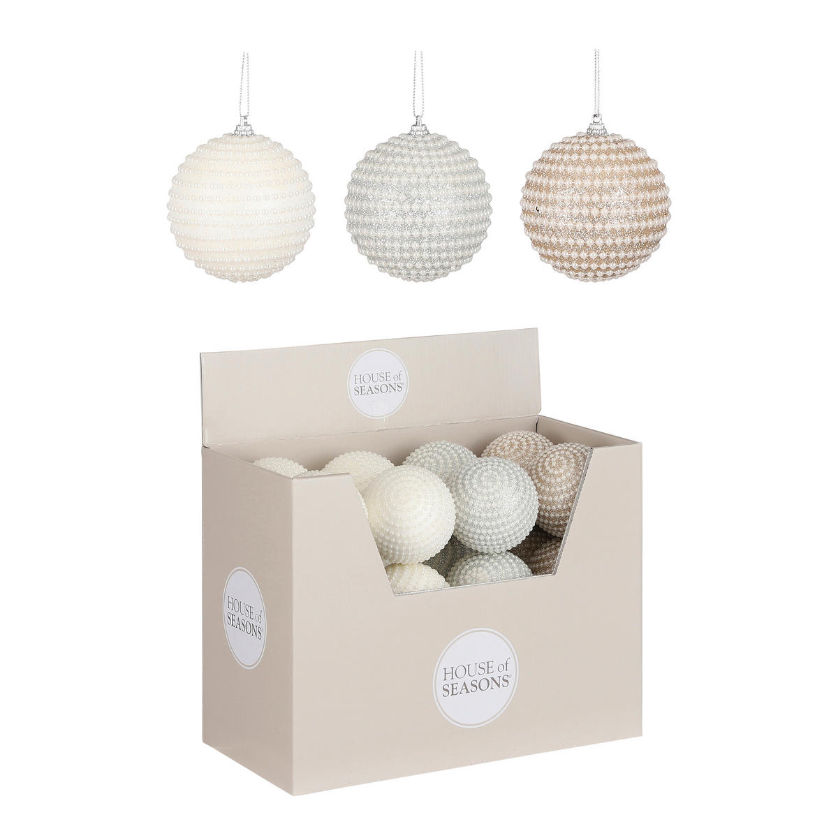 KUGLICA ZA BOR - bijela/srebrne boje, Basics, plastika (8/8/8cm) - Stanley Rogers