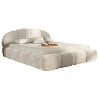 POLSTERBETT 180/200 cm,  in Beige, gepolstertes Kopfteil, Lattenrost, Bettkasten,  - Beige/Schwarz, Design, Holz/Textil (180/200cm) - Chameo