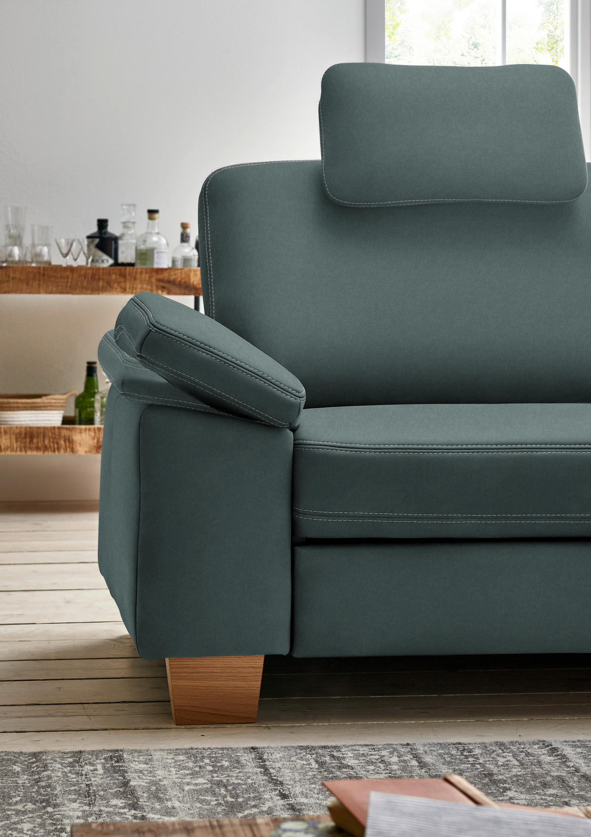 ECKSOFA Echtleder Opal  - Eichefarben/Beige, Konventionell, Leder/Holzwerkstoff (274/235cm) - Beldomo Premium