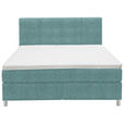 BOXSPRINGBETT 180/200 cm  in Petrol  - Chromfarben/Petrol, KONVENTIONELL, Kunststoff/Textil (180/200cm) - Voleo